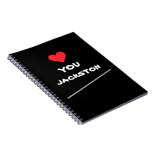 Carnet Nom de script simple cool mignon amour vous coeur (Côté Droit)