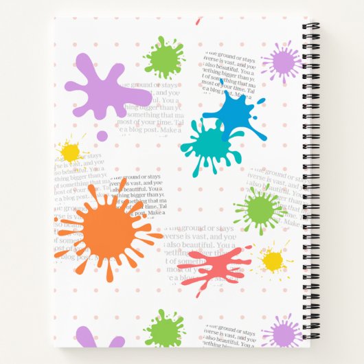 Carnet Nom de script Vibrant Ink Splash (Dos)