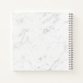Carnet Nom de signature en marbre blanc argenté de luxe (Dos)