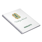 Carnet Nom de slogan rétro orange vert tourbillonnant pos (Côté Droit)