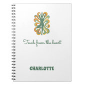 Carnet Nom de slogan rétro orange vert tourbillonnant pos (Devant)