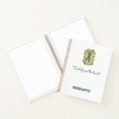 Carnet Nom de slogan rétro orange vert tourbillonnant pos (Intérieur)