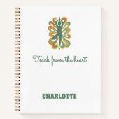 Carnet Nom de slogan rétro orange vert tourbillonnant pos (Devant)