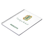 Carnet Nom de slogan rétro vert orange tourbillonne pose  (Côté gauche)