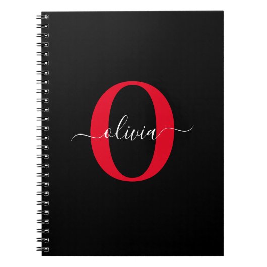 Carnet Nom de style de script de monogramme personnalisé  (Devant)