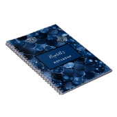 Carnet Nom d'écailles de sirène bleu marine (Côté Droit)