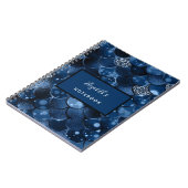 Carnet Nom d'écailles de sirène bleu marine (Côté gauche)