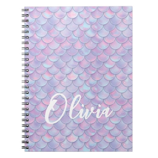 Carnet Nom d'échelle de sirène colorée (Devant)