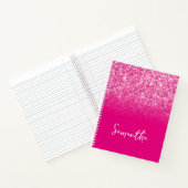 Carnet Nom Dégradé Pailleté Rose Chaud (Intérieur)