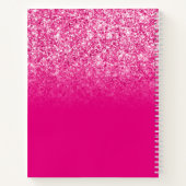 Carnet Nom Dégradé Pailleté Rose Chaud (Dos)