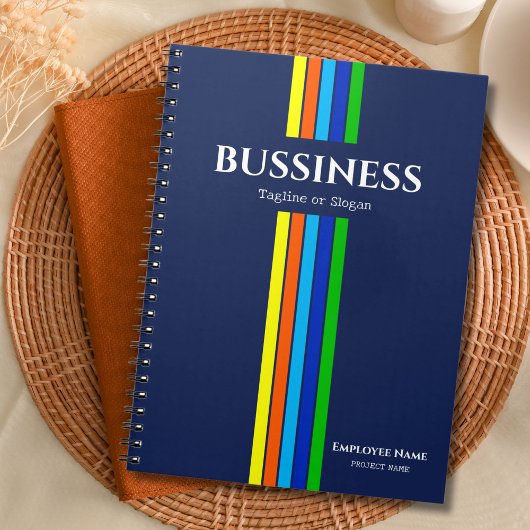 Carnet Nom d'entreprise moderne Tagline Bleu bandes verti