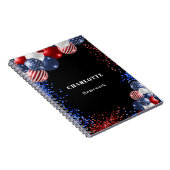 Carnet Nom des ballons noirs bleu rouge patriotique (Côté Droit)