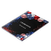 Carnet Nom des ballons noirs bleu rouge patriotique (Côté gauche)