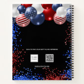 Carnet Nom des ballons noirs bleu rouge patriotique (Dos)