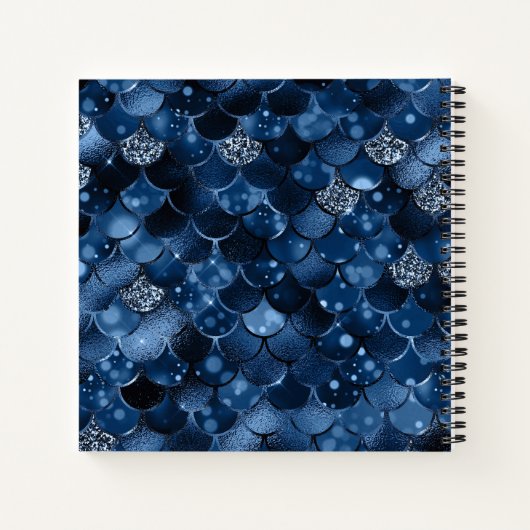 Carnet Nom des écailles de sirène bleu foncé (Dos)