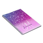 Carnet Nom des étincelles de Parties scintillant pourpre  (Côté Droit)