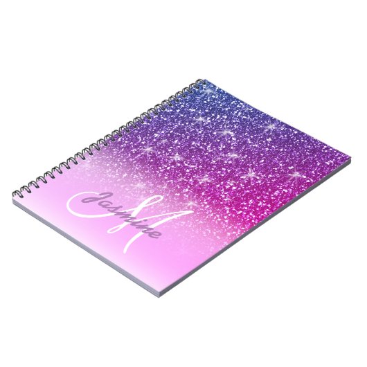 Carnet Nom des étincelles de Parties scintillant pourpre  (Côté gauche)