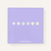 Carnet Nom des fleurs mignonnes pastel violet (Devant)