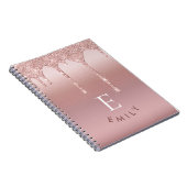 Carnet Nom des initiales du monogramme Rose Gold Parties (Côté Droit)
