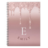 Carnet Nom des initiales du monogramme Rose Gold Parties  (Devant)