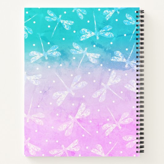 Carnet Nom des libellules d'aqua rose vif (Dos)