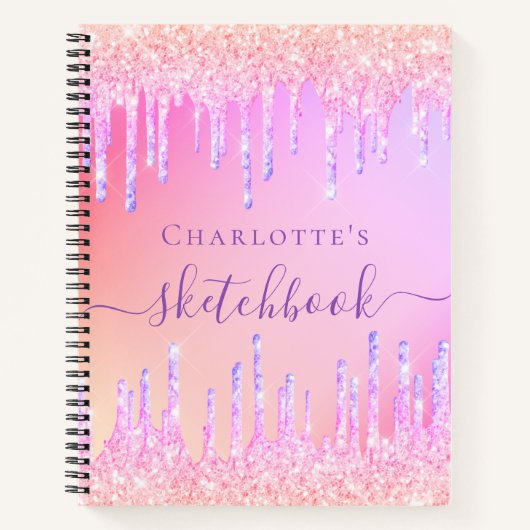 Carnet Nom d'iridescente rose pâle (Devant)