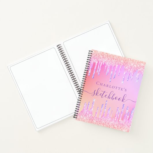 Carnet Nom d'iridescente rose pâle (Intérieur)