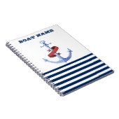 Carnet Nom du bateau nautique, Ancre Bleue Marine Bleu ra (Côté Droit)