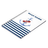 Carnet Nom du bateau nautique, Ancre Bleue Marine Bleu ra (Côté gauche)