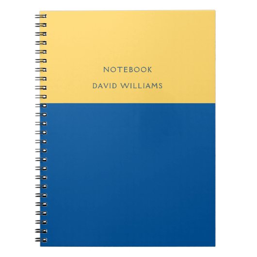 Carnet Nom du bloc couleur bleu jaune (Devant)