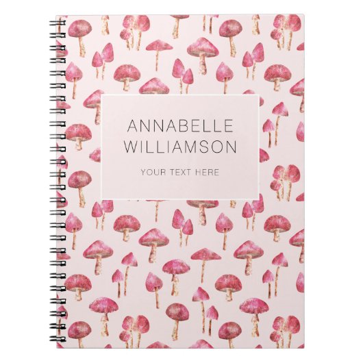 Carnet Nom du champignon d'aquarelle (Devant)