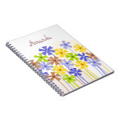 Carnet Nom du dessin de fleur simple bleu jaune brun (Côté Droit)