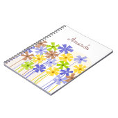 Carnet Nom du dessin de fleur simple bleu jaune brun (Côté gauche)