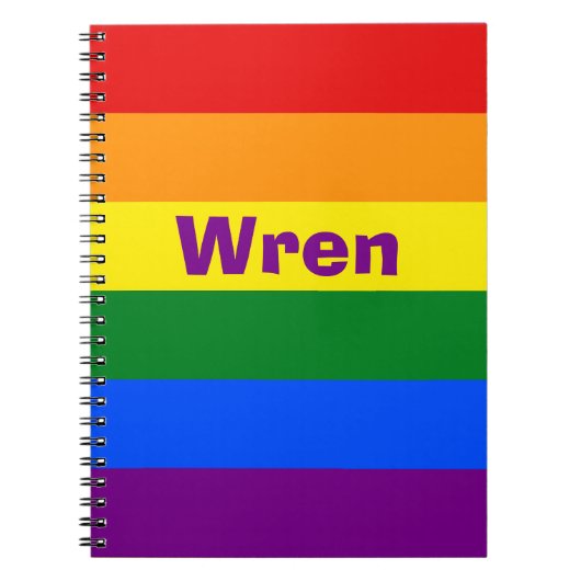 Carnet Nom du drapeau de la Fierté arc-en-ciel ou monogra (Devant)