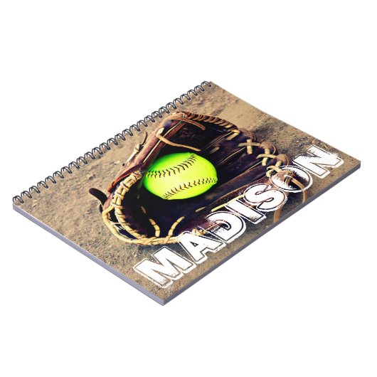 Carnet Nom du lecteur personnalisé Fastpitch Softball Car (Côté gauche)