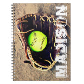Carnet Nom du lecteur personnalisé Fastpitch Softball Car (Devant)