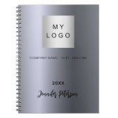 Carnet Nom du logo de l'entreprise Argent (Devant)