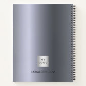 Carnet Nom du logo de l'entreprise argenté (Dos)