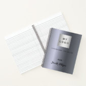 Carnet Nom du logo de l'entreprise argenté (Intérieur)