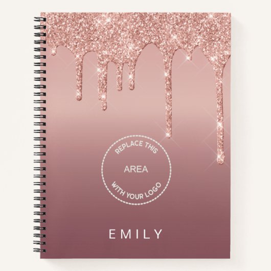 Carnet Nom du logo de l'entreprise Rose Gold Parties scin (Devant)