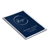 Carnet Nom du logo professionnel Modern Navy Blue Busines (Côté Droit)