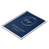 Carnet Nom du logo professionnel Modern Navy Blue Busines (Côté gauche)