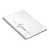 Carnet Nom du monogramme blanc noir moderne (Côté Droit)