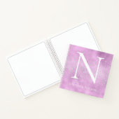Carnet Nom du monogramme Customisé cristaux pourpres bril (Intérieur)