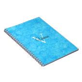Carnet Nom du monogramme d'aquarelle bleu (Côté Droit)