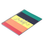 Carnet Nom du monogramme de bande de bloc couleur arc-en- (Côté gauche)