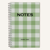 Carnet Nom du monogramme de contrôle du bison vert mou (Recto)