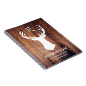 Carnet Nom du monogramme de la famille rustique Wood Deer (Côté Droit)