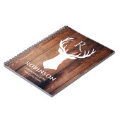 Carnet Nom du monogramme de la famille rustique Wood Deer (Côté gauche)