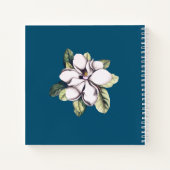 Carnet Nom du monogramme de la fleur de Magnolia (Dos)